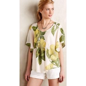 Maeve Floral Top in Yellow and Green